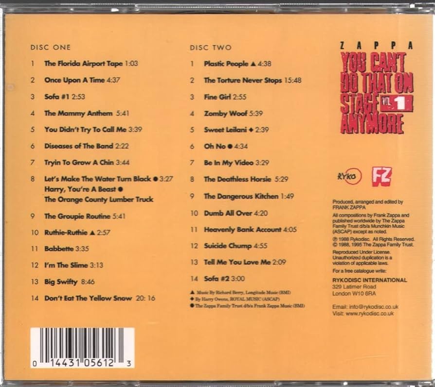 「フランク・ザッパ・ライヴ・ボックス〜オン・ステージ　VOL.1〜6」 フランク.ザッパ ライブボックス〜オン.ステージ VOL.1〜6